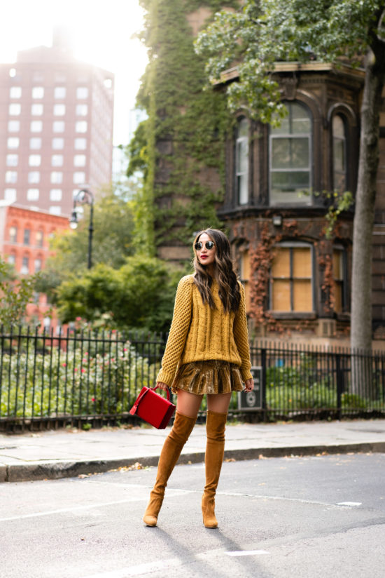 Sweater Weather in Cozy Knits and Tall Boots